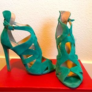 Zara Turquoise Suede heels